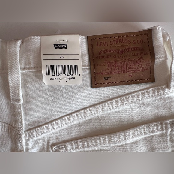 Levi’s 501 original shorts in disco nights white size 26 NWT - Picture 8 of 9